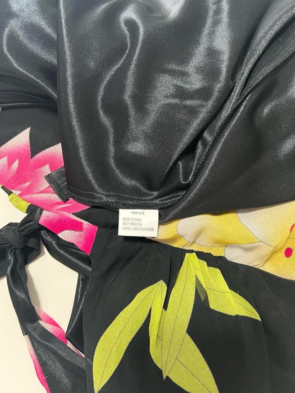 Floral Halter Backless Midi Dress Caché - Black with Pink & Yellow Blooms - Picture 5 of 7